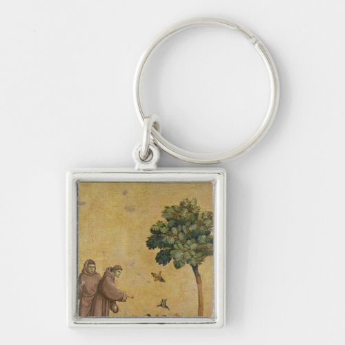 St Francis of Assisi preaching to the birds Keychain