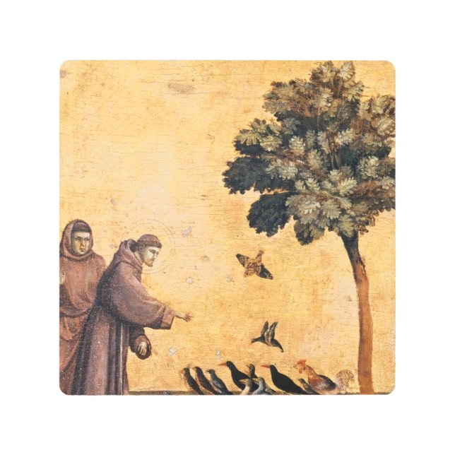 St. Francis Of Assisi Preaching To The Birds Metal Print (Front)