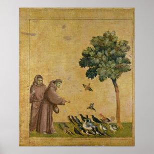 St. Francis of Assisi preaching to the birds Poster
