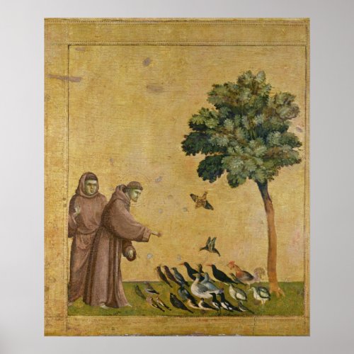 St Francis of Assisi preaching to the birds Poster