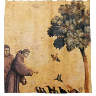 St. Francis Of Assisi Preaching To The Birds Shower Curtain
