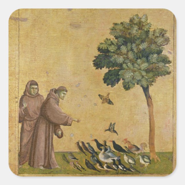 St. Francis of Assisi preaching to the birds Square Sticker (Front)