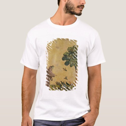 St Francis of Assisi preaching to the birds T_Shirt