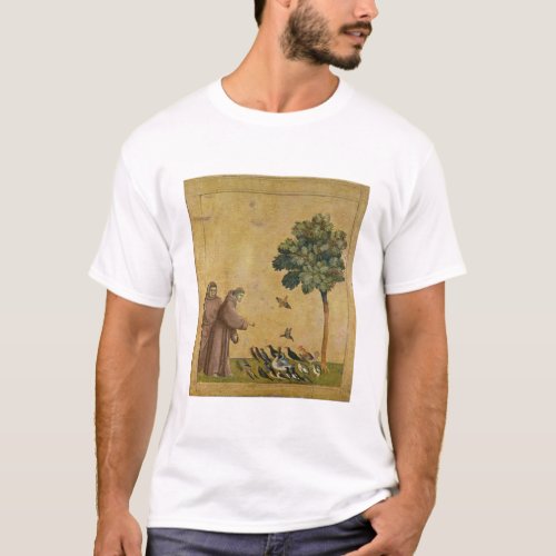 St Francis of Assisi preaching to the birds T_Shirt