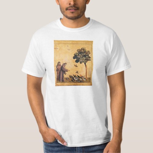 St Francis Of Assisi Preaching To The Birds T_Shirt