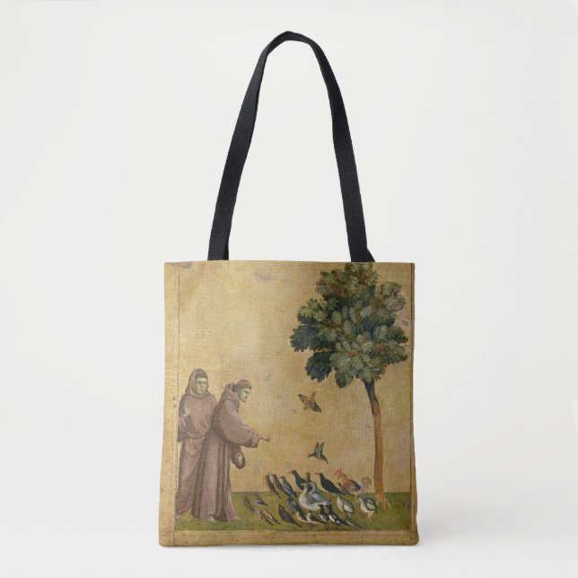 St. Francis of Assisi preaching to the birds Tote Bag (Front)