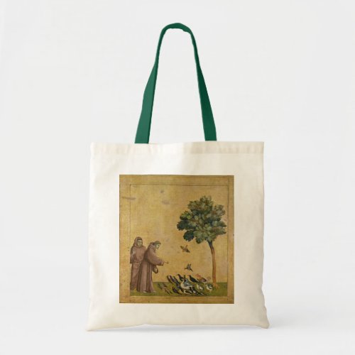 St Francis of Assisi preaching to the birds Tote Bag