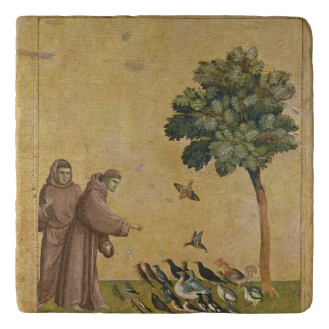 St. Francis of Assisi preaching to the birds Trivet (Front)