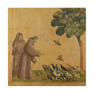 St. Francis of Assisi preaching to the birds Wood Wall Decor