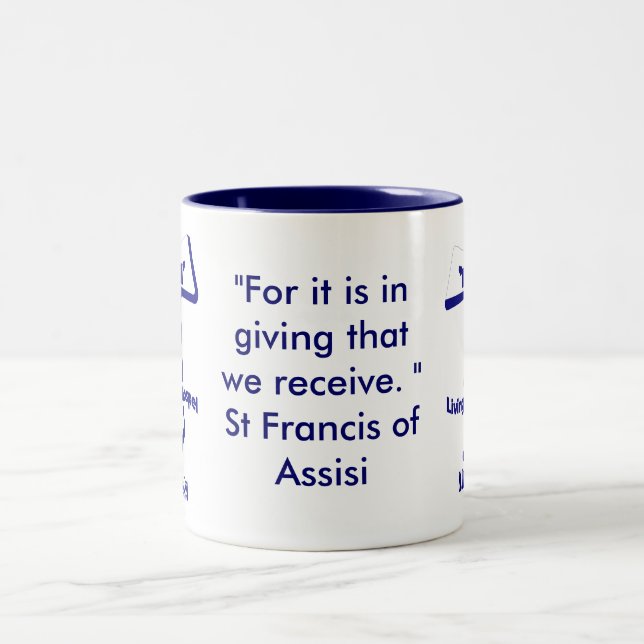 St Francis of Assisi Quote Two-Tone Coffee Mug (Center)