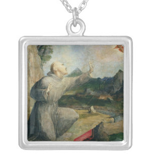 St. Francis of Assisi Receiving the Stigmata Silver Plated Necklace