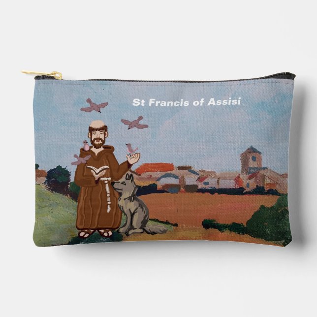 St Francis of Assisi rosary Accessory Pouch (Front)