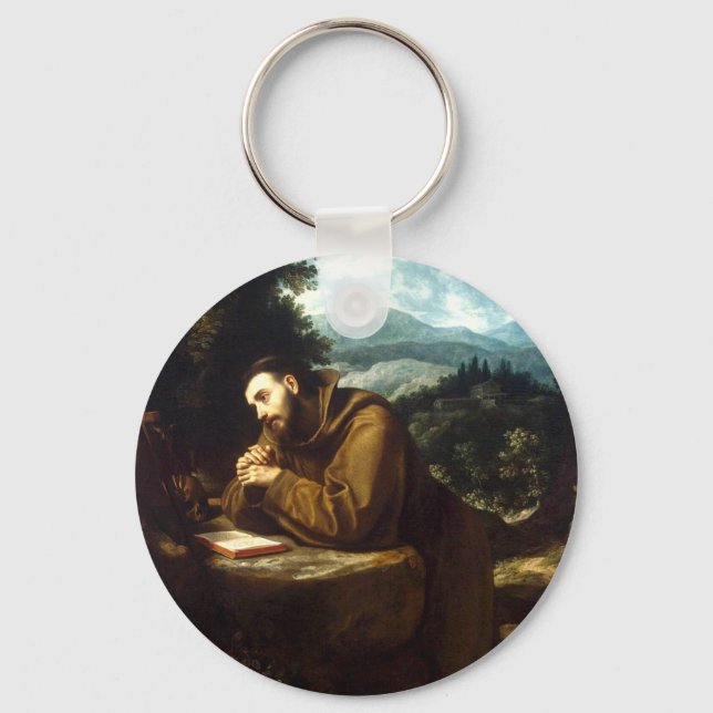 St. Francis of Assisi Seraphic Father Fine Art Keychain (Front)