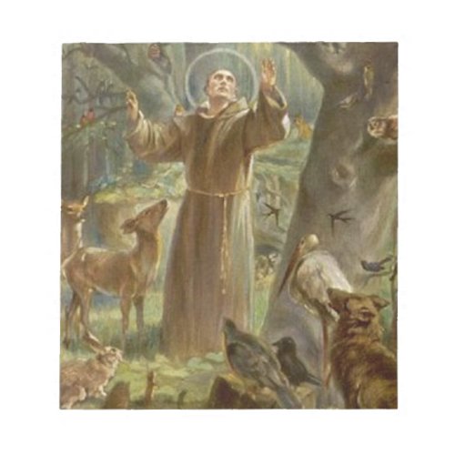 St Francis of Assisi Surrounded by Animals Notepad