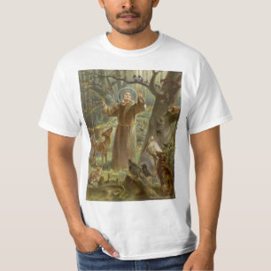 St. Francis of Assisi Surrounded by Animals T-Shirt