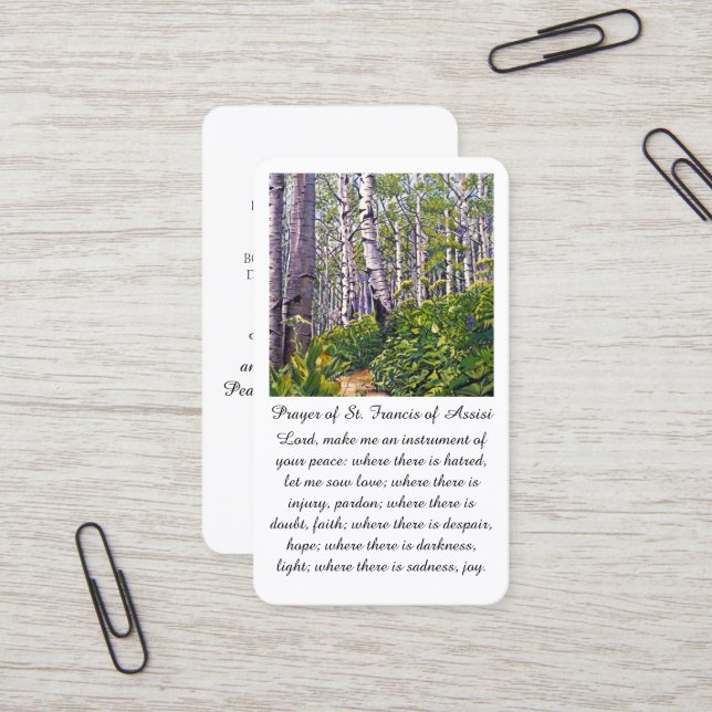 St. Francis of Assisi Sympathy Prayer Card (Front/Back In Situ)