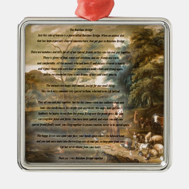 St. Francis of Assisi & The Rainbow Bridge Metal Ornament (Front)