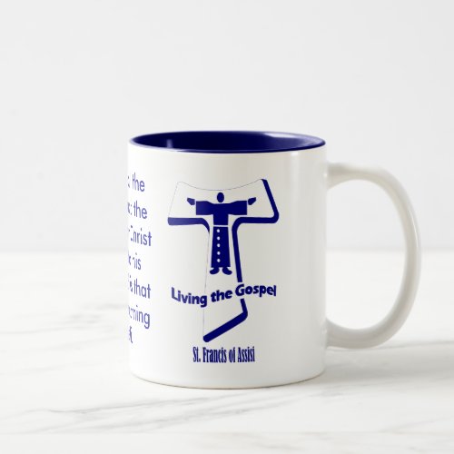 St Francis of Assisi Two_Tone Coffee Mug