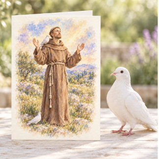 St. Francis of Assisi Watercolor Prayer of Peace Card