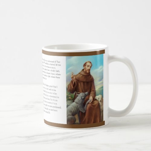 St Francis of Assisi with wolf Coffee Mug