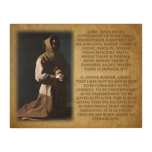 St Francis of Assisis Prayer Wood Wall Art