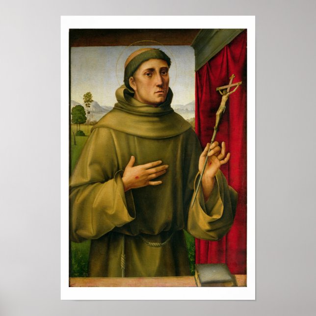St. Francis of Assissi, c.1490 (tempera on panel) Poster (Front)