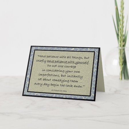 St. Francis Of Sales Quote Inspirational Card