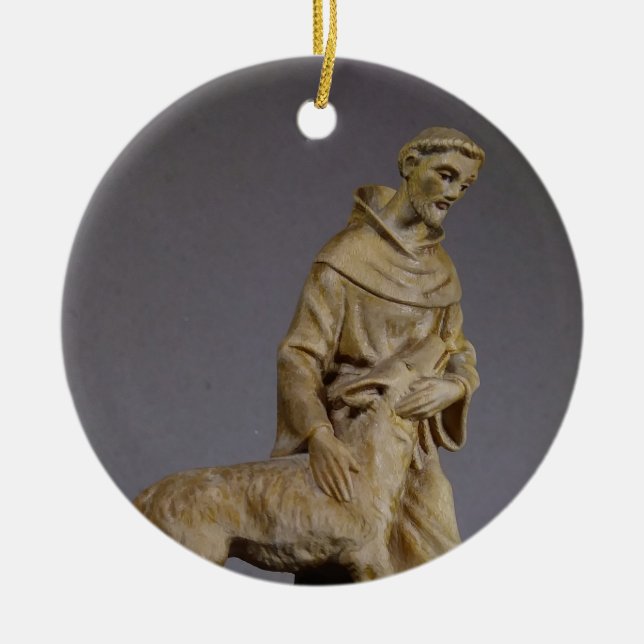 St. Francis Patron Saint of Animals Ceramic Ornament (Front)