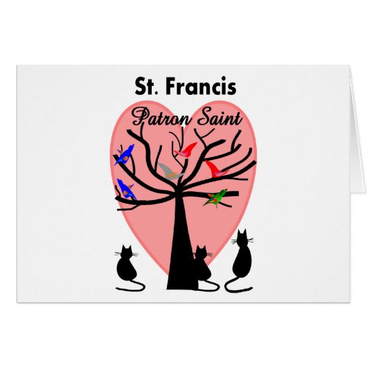 St Francis Patron Saint--Unique Tree and Animals Cards (Front Horizontal)