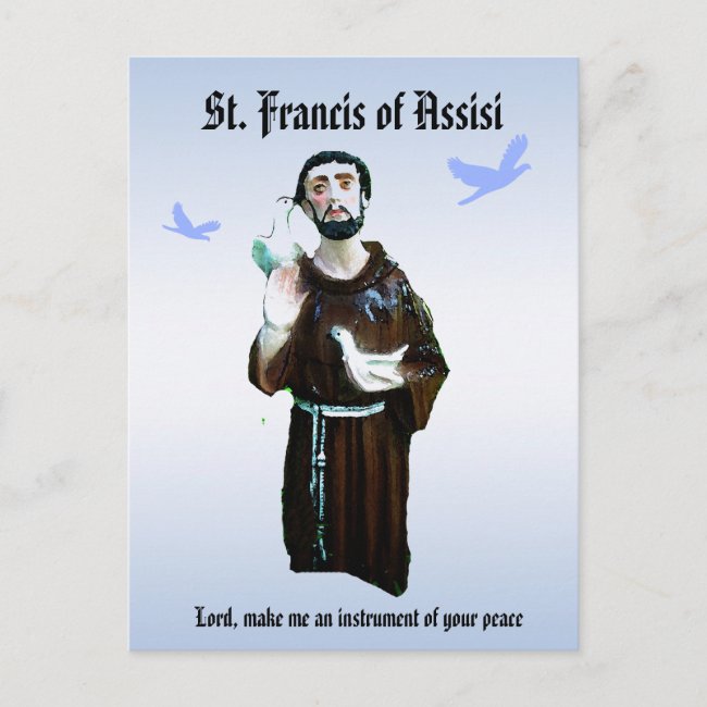 St. Francis Prayer 2025 Calendar on Back Postcard