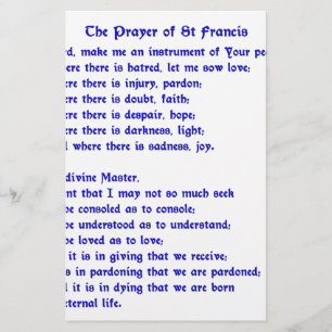 St Francis Prayer Stationery