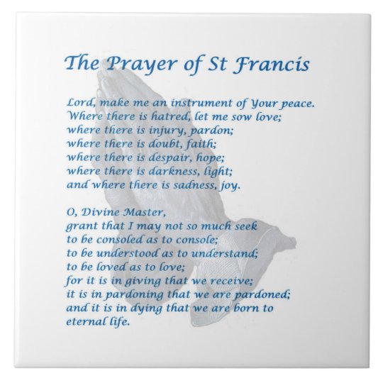 St Francis Prayer Tile 