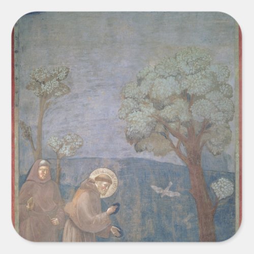 St Francis Preaching to the Birds 1297_99 Square Sticker