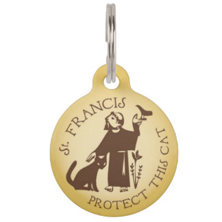 St. Francis Protect This Cat Pet ID Tag