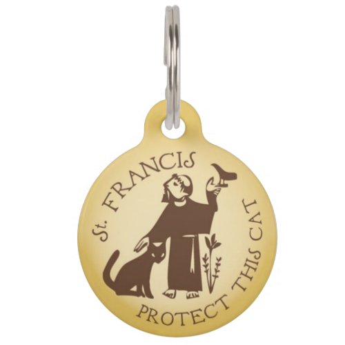St Francis Protect This Cat Pet ID Tag
