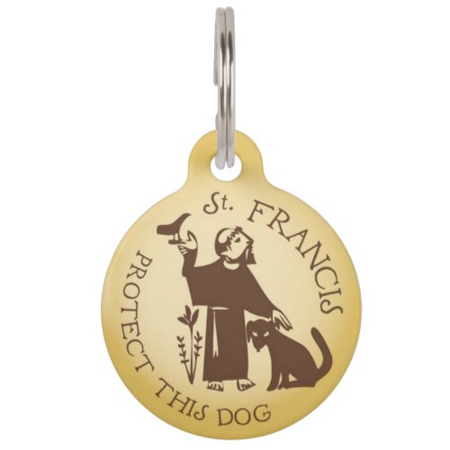 St Francis Protect This Dog Pet ID Tag
