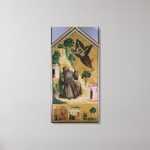 St Francis Receiving the Stigmata c1295_1300 Canvas Print