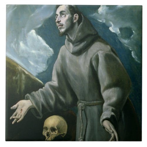 St Francis Receiving the Stigmata oil on canvas Tile