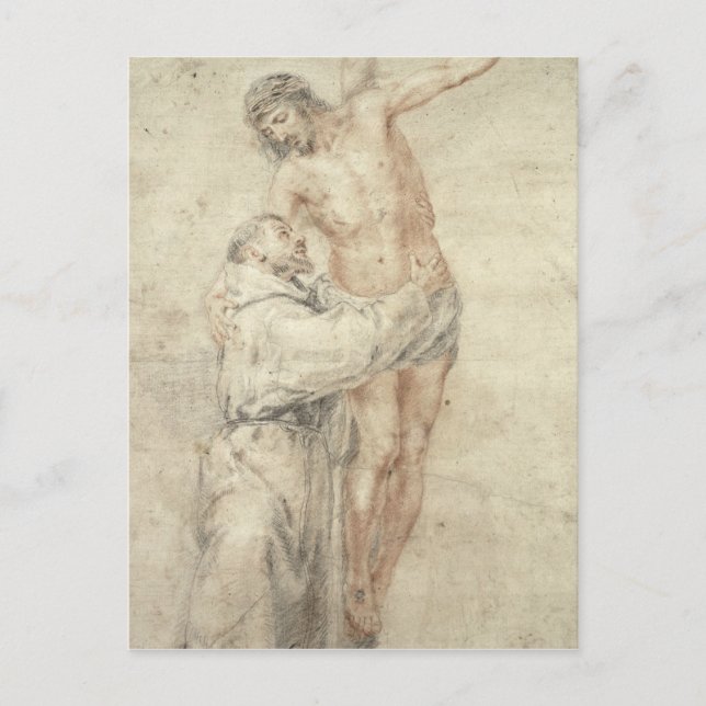 St. Francis Rejecting the World and Embracing Postcard (Front)