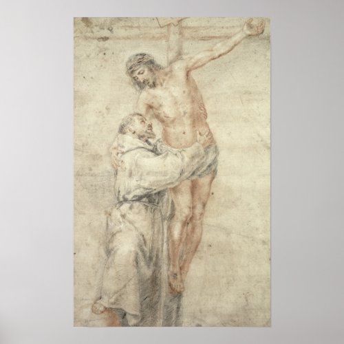 St Francis Rejecting the World and Embracing Poster