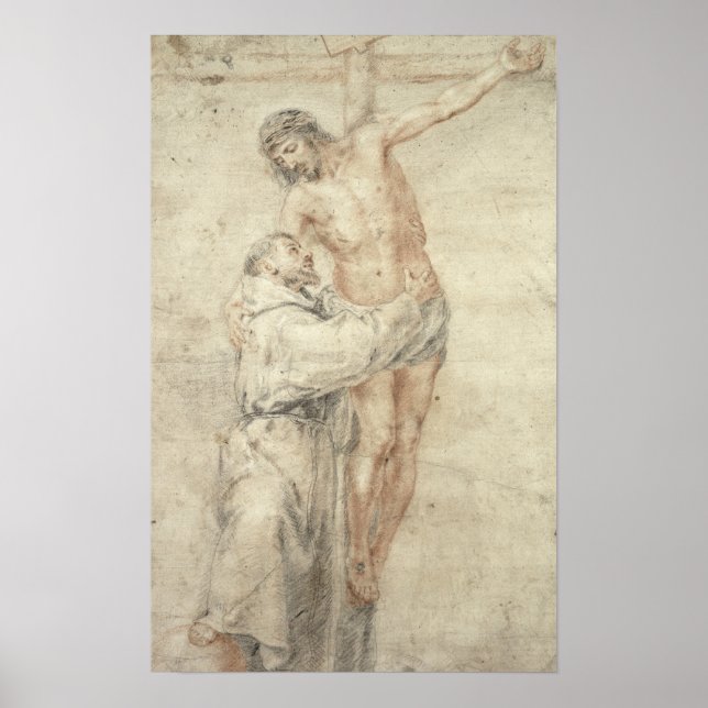 St. Francis Rejecting the World and Embracing Poster (Front)