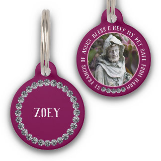 St Francis Safe Pet Protector Name Photo Custom Pet ID Tag