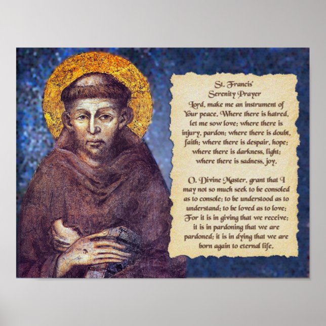 St Francis' Serenity Prayer Poster (Front)