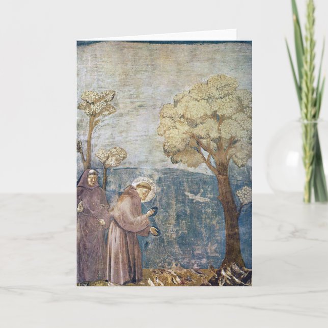 St. Francis Sermon to the Birds Assisi Basilica Holiday Card (Front)