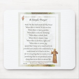 st. francis simple prayer mouse pad
