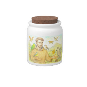 St. Francis - the sermon to the birds and animals Candy Jar