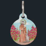 St. Francis Watercolor Personalized Pet ID Tag<br><div class="desc">Add your pet's name and your contact information to this pet ID tag.</div>
