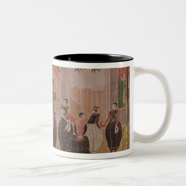 St. Francis Xavier  and his entourage Two-Tone Coffee Mug (Right)