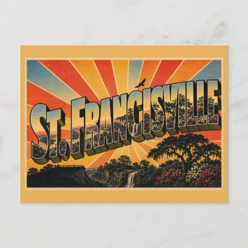 St Francisville Louisiana River Bluffs Hills Art Postcard
