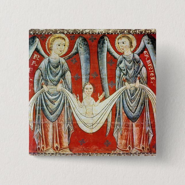 St. Gabriel and St. Raphael, c.1200 Pinback Button (Front)
